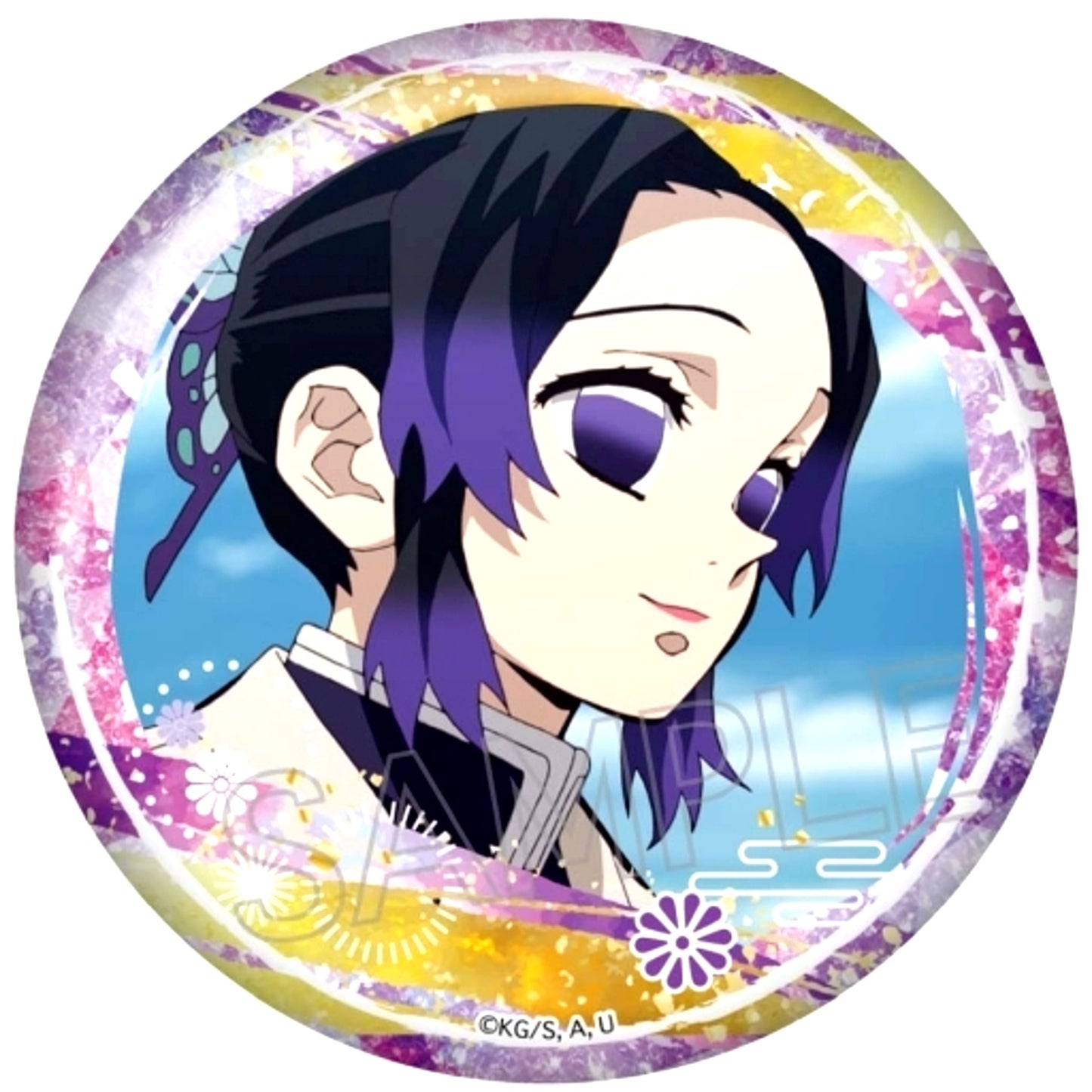 Shinobu Kocho Demon Slayer Kimetsu no Yaiba Glitter Button [USED]