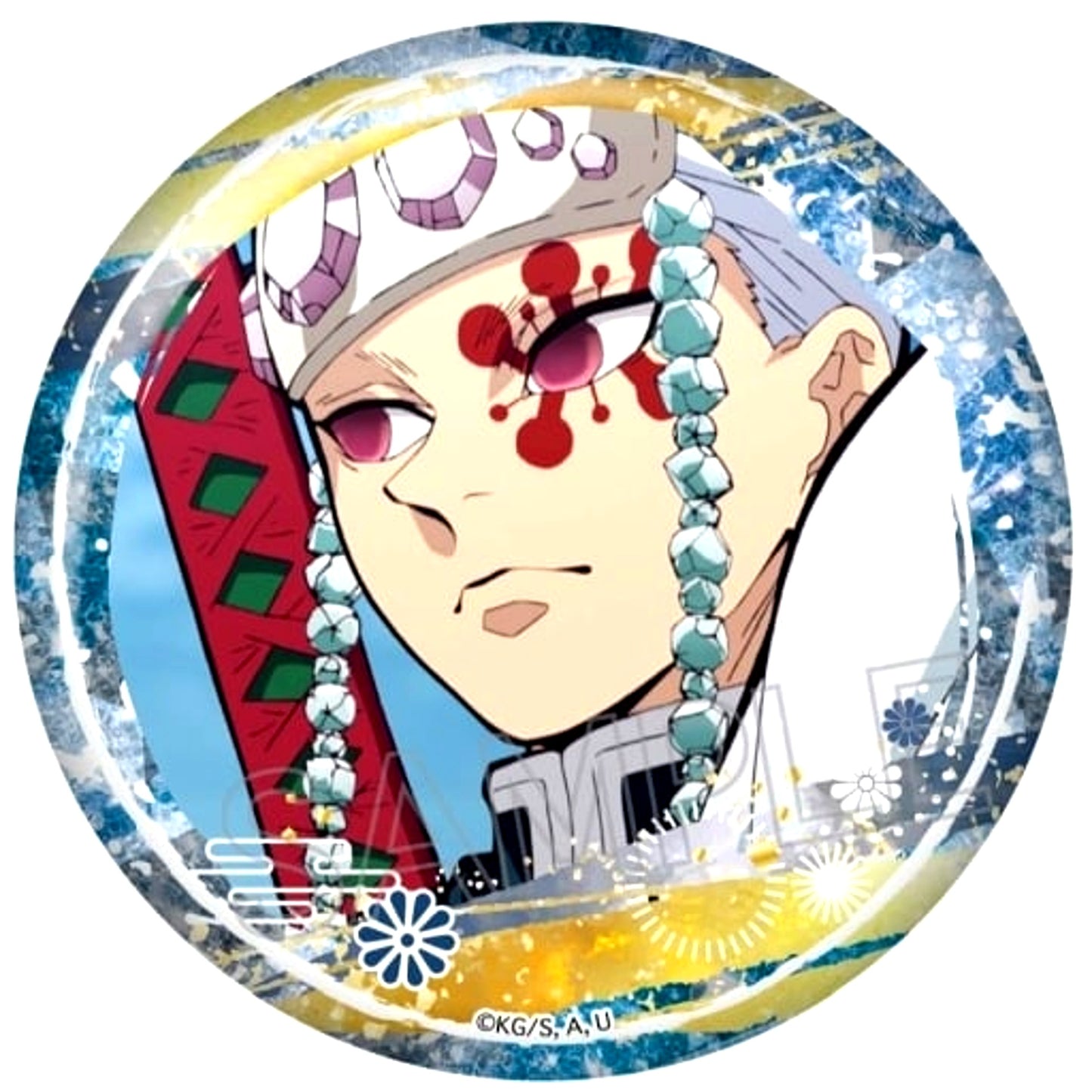 Tengen Uzui Demon Slayer: Kimetsu no Yaiba Glitter Button [USED]