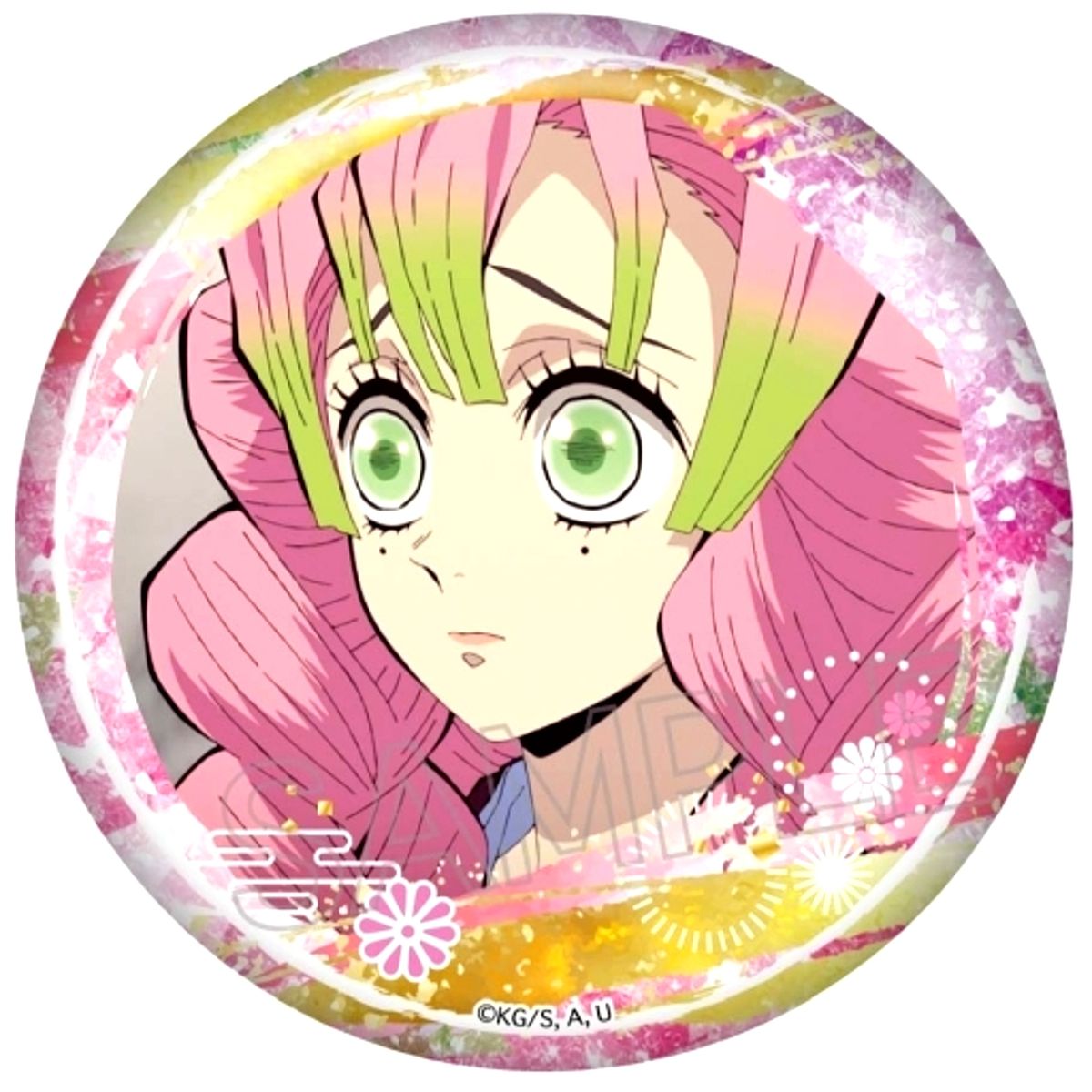 Mitsuri Kanroji Demon Slayer: Kimetsu no Yaiba Glitter Button [USED]