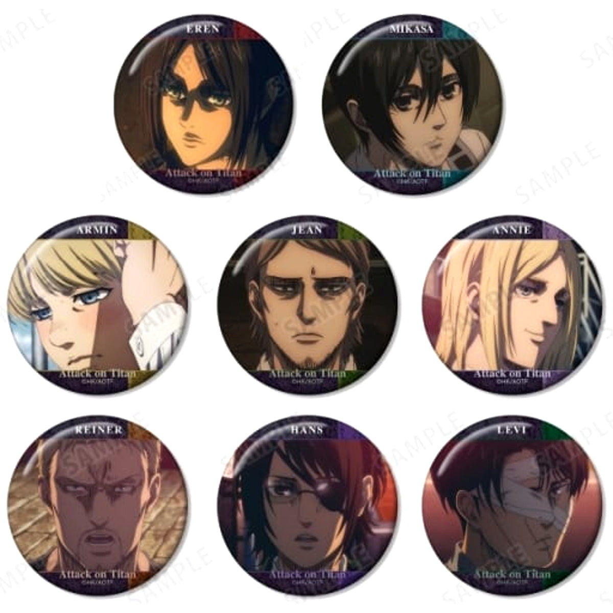 Attack on Titan Ellen Yeager & Others Trading Can Badge Vol.9 All 8 Types Set Buttons [USED]