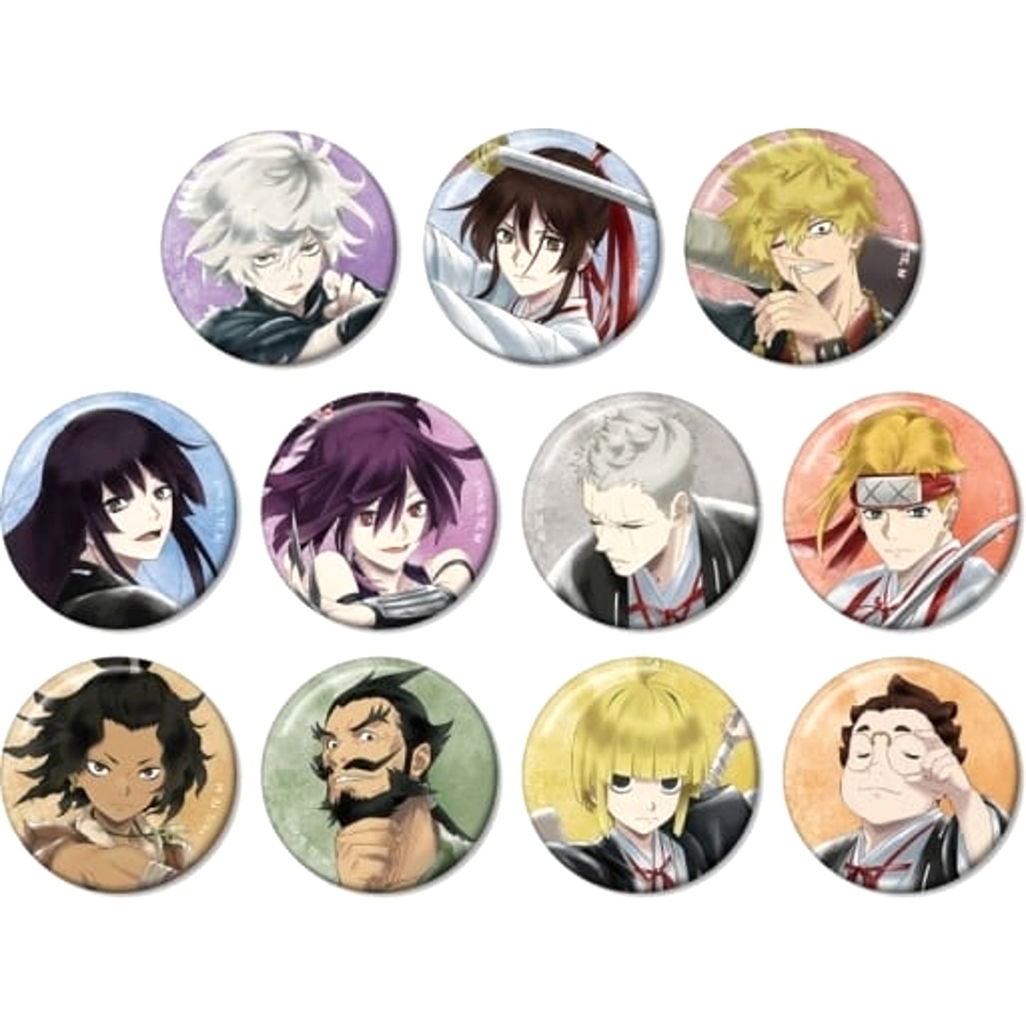 Gabimaru & Others Jigokuraku All 11 Types Set Ani-Art Aqua Label Trading Button [USED]