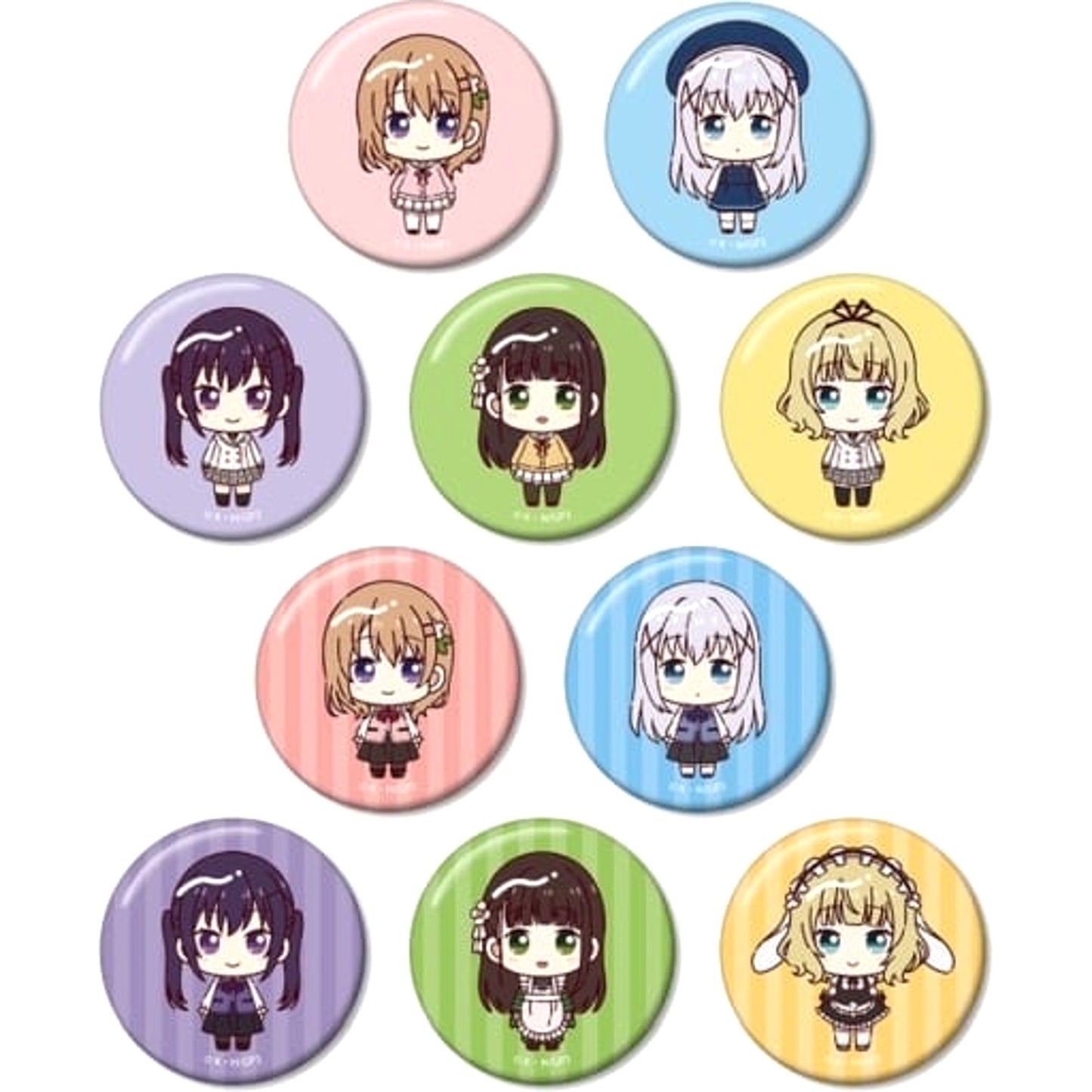Is the Order a Rabbit? Bloom Chino & Others Chokonto! Trading Can Badge All 10 Types Set Buttons [USED]