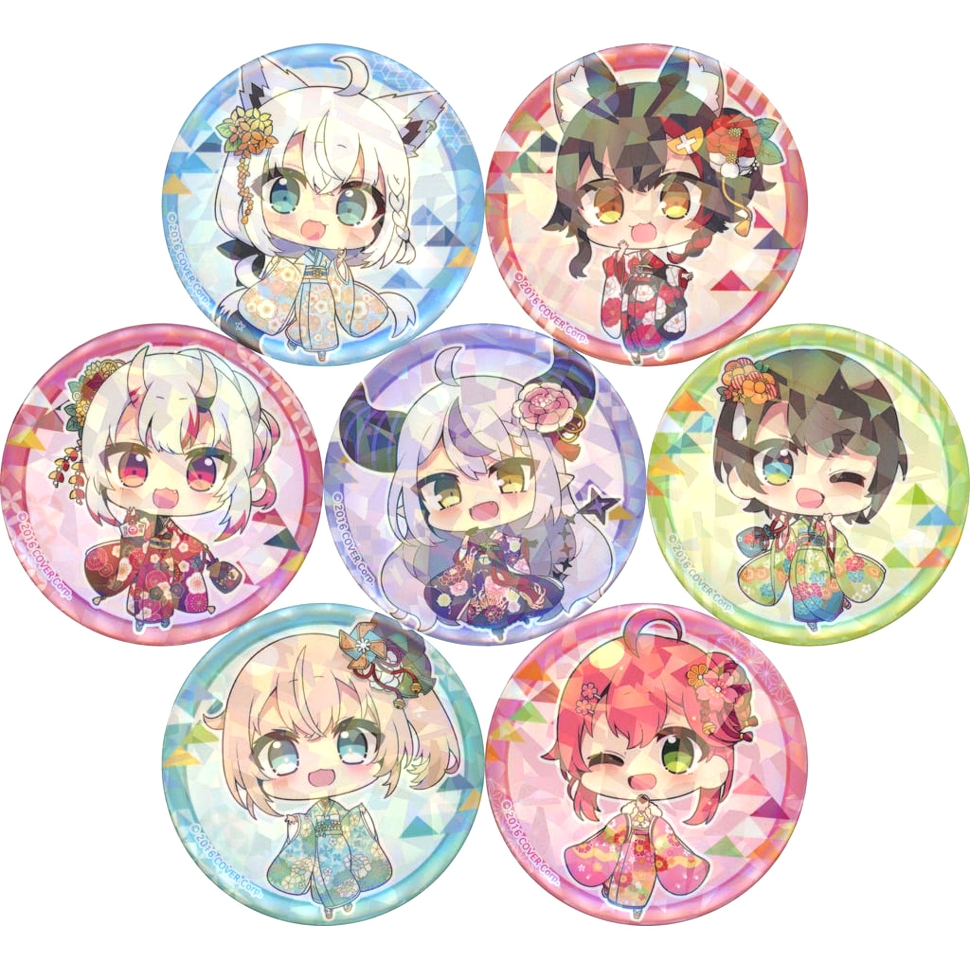 Group Virtual YouTuber Hololive Hologram Button Set Stamp Rally 8 Locations Tour Bonus Holocal Kyoto Edition [USED]