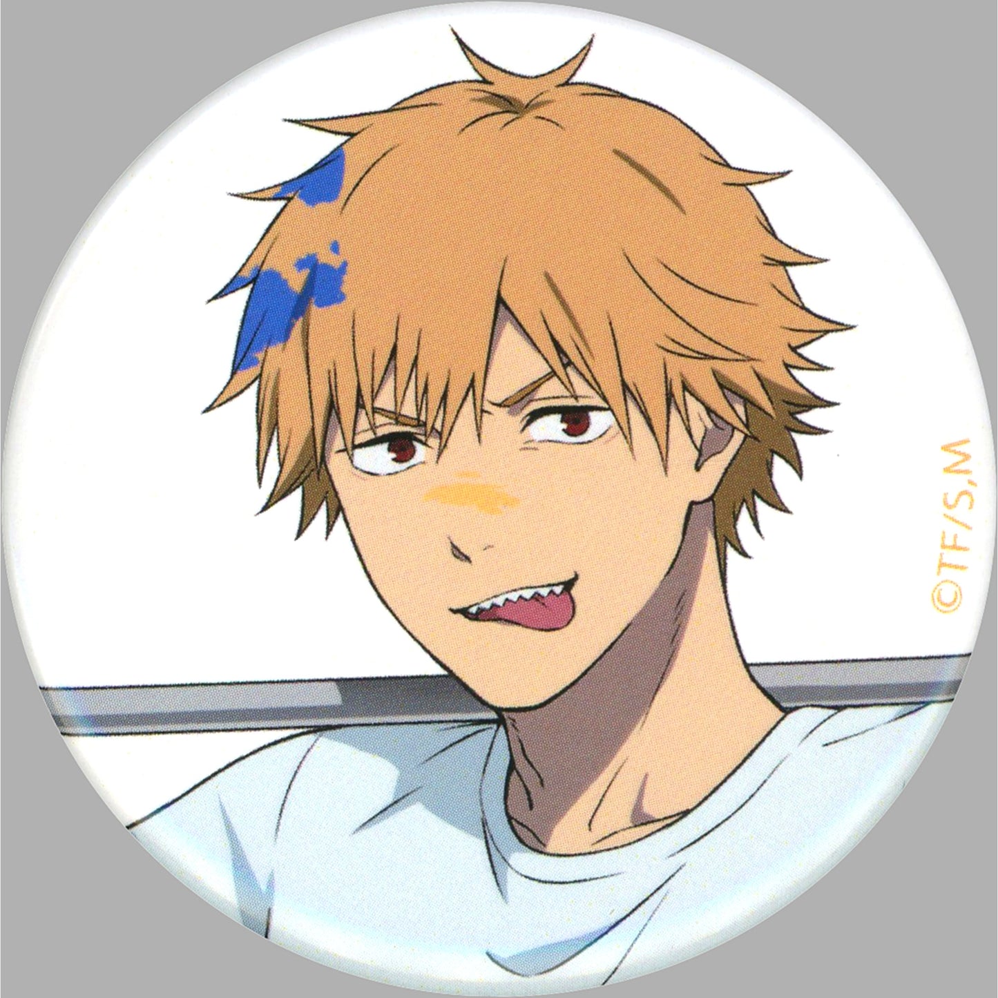 Denji Face Close-up White Background Chainsaw Man Chara Button Collection [USED]