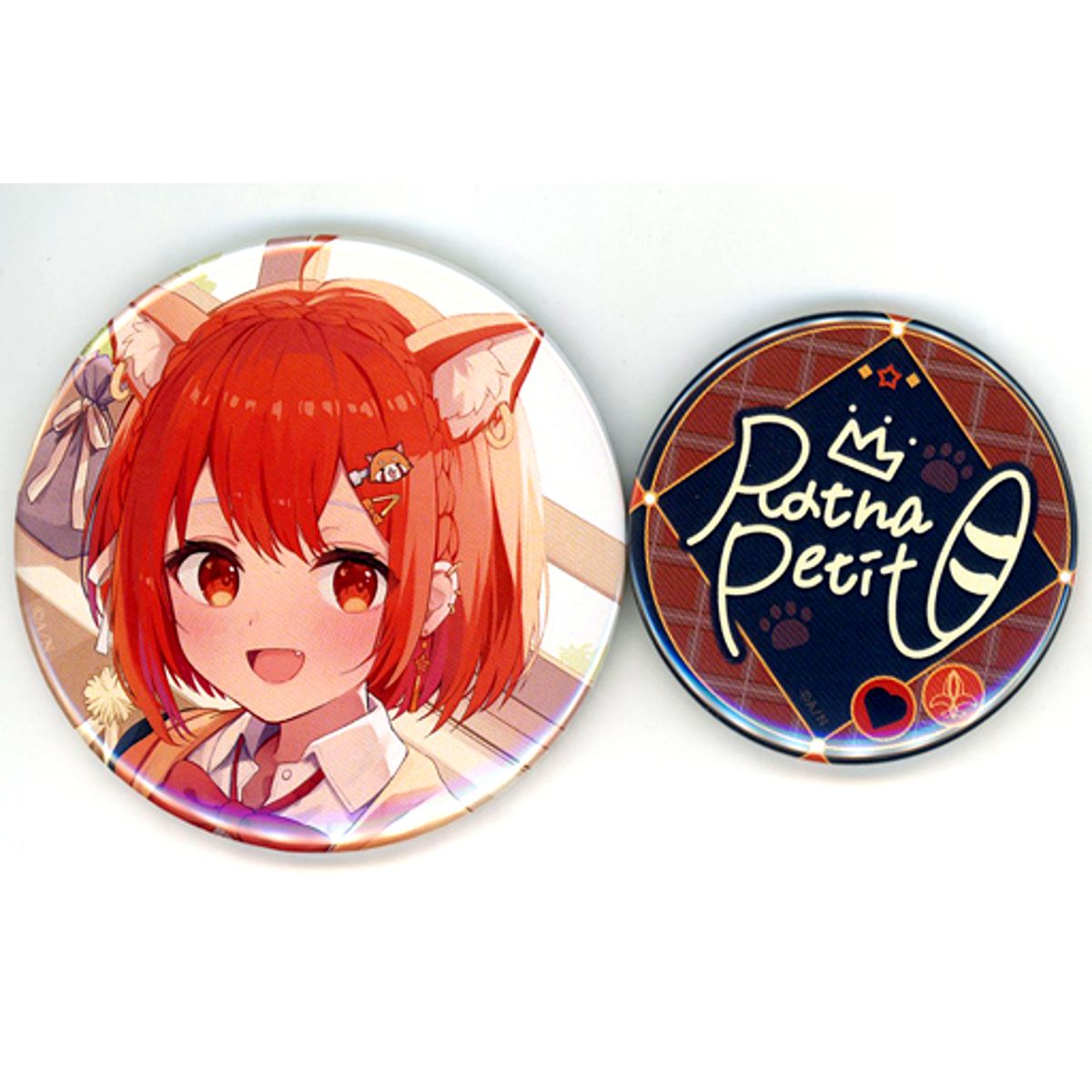 Set of 2 Ratna Petit Virtual YouTuber Nijisanji Button Birthday 2023 [USED]