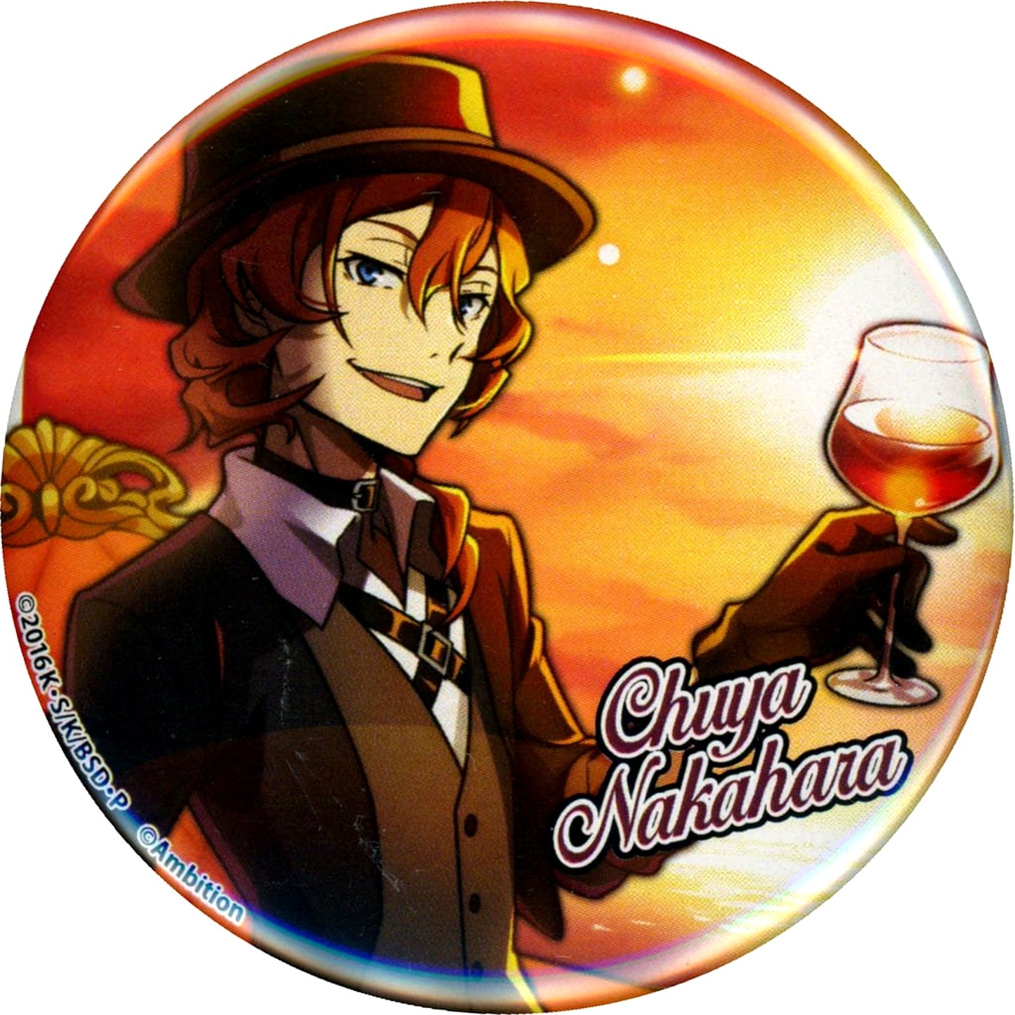 Chuya Nakahara Bungo Stray Dogs Stray Dog Mysterious Story Default Style Button B Collaboration Cafe Honpo 2023 2nd Edition Limited [USED]