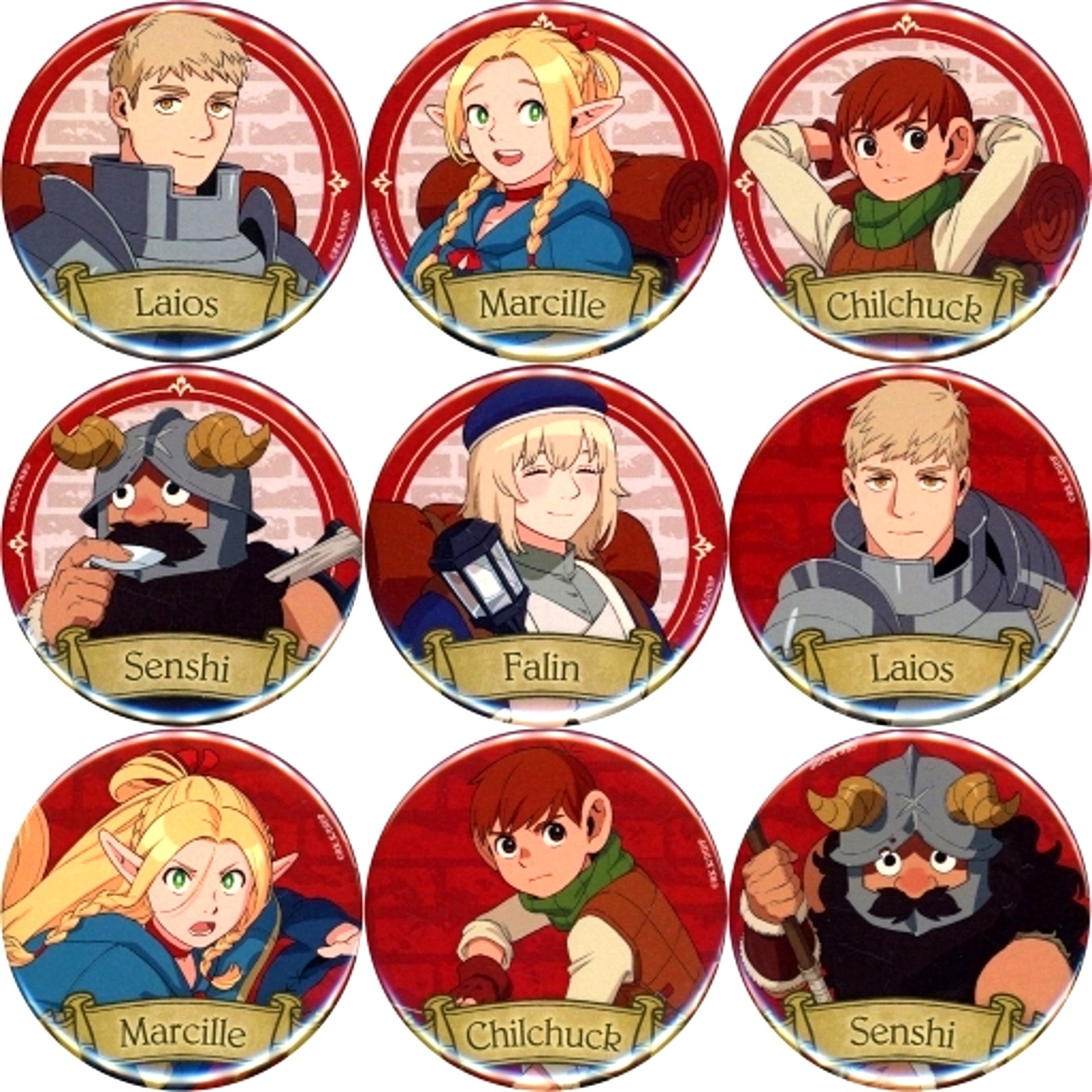 Set of 9 Delicious in Dungeon Movie Trading Button A Theater Goods [USED]