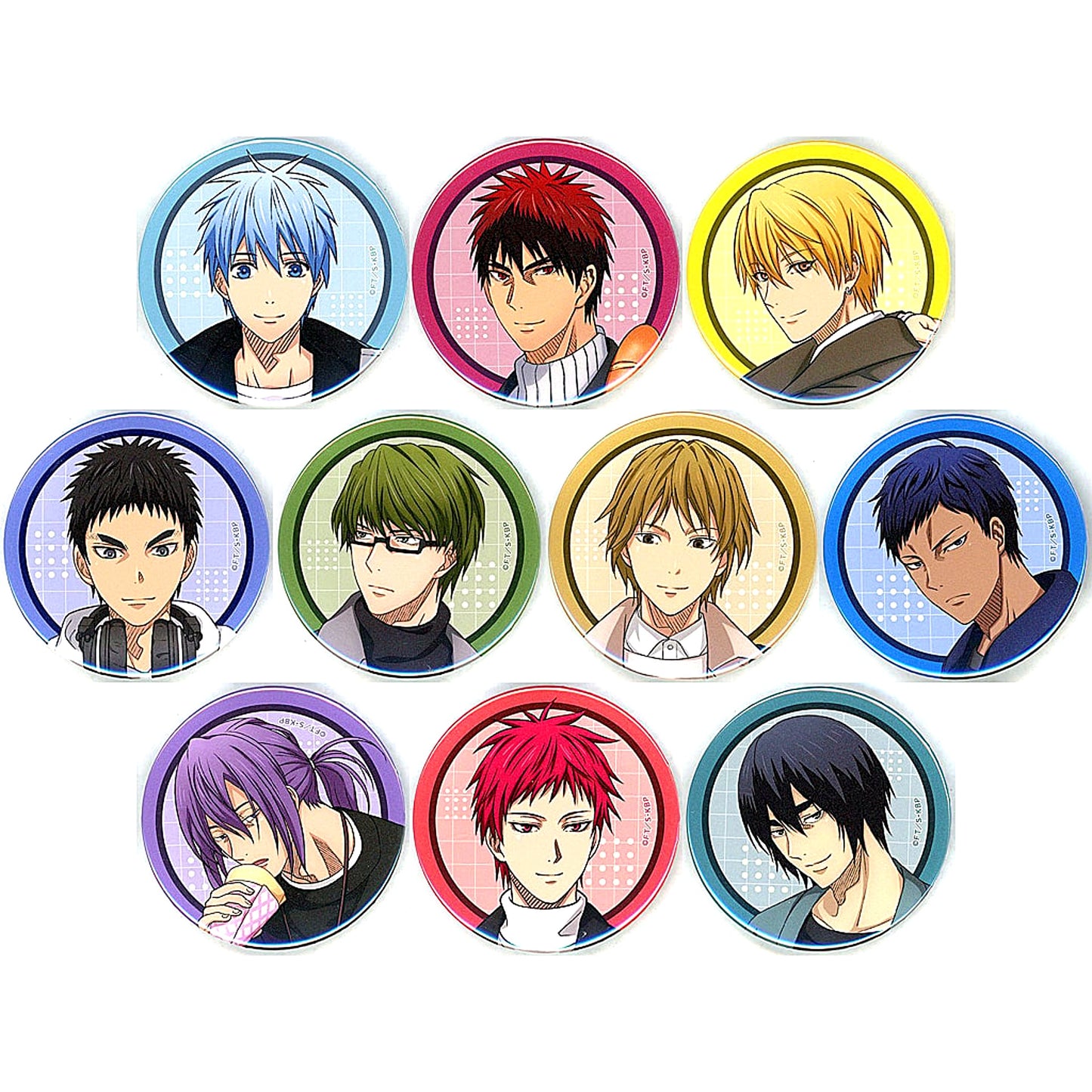 Set of 10 Kuroko's Basketball Trading Button Shopping Ver Animate Limited [USED]