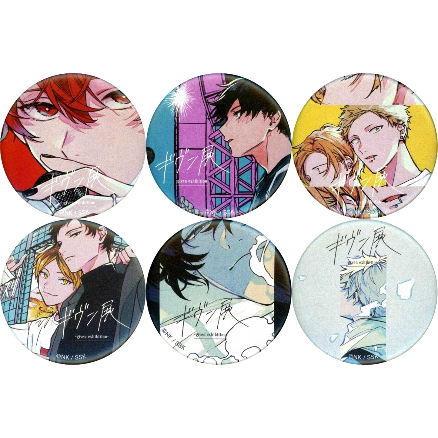 Set of 6 Given Exhibition Character Button Collection Original Version [USED]