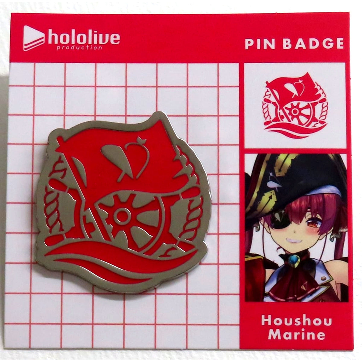 Houshou Marine Holo Emblem Pin Button Virtual YouTuber hololive [USED]