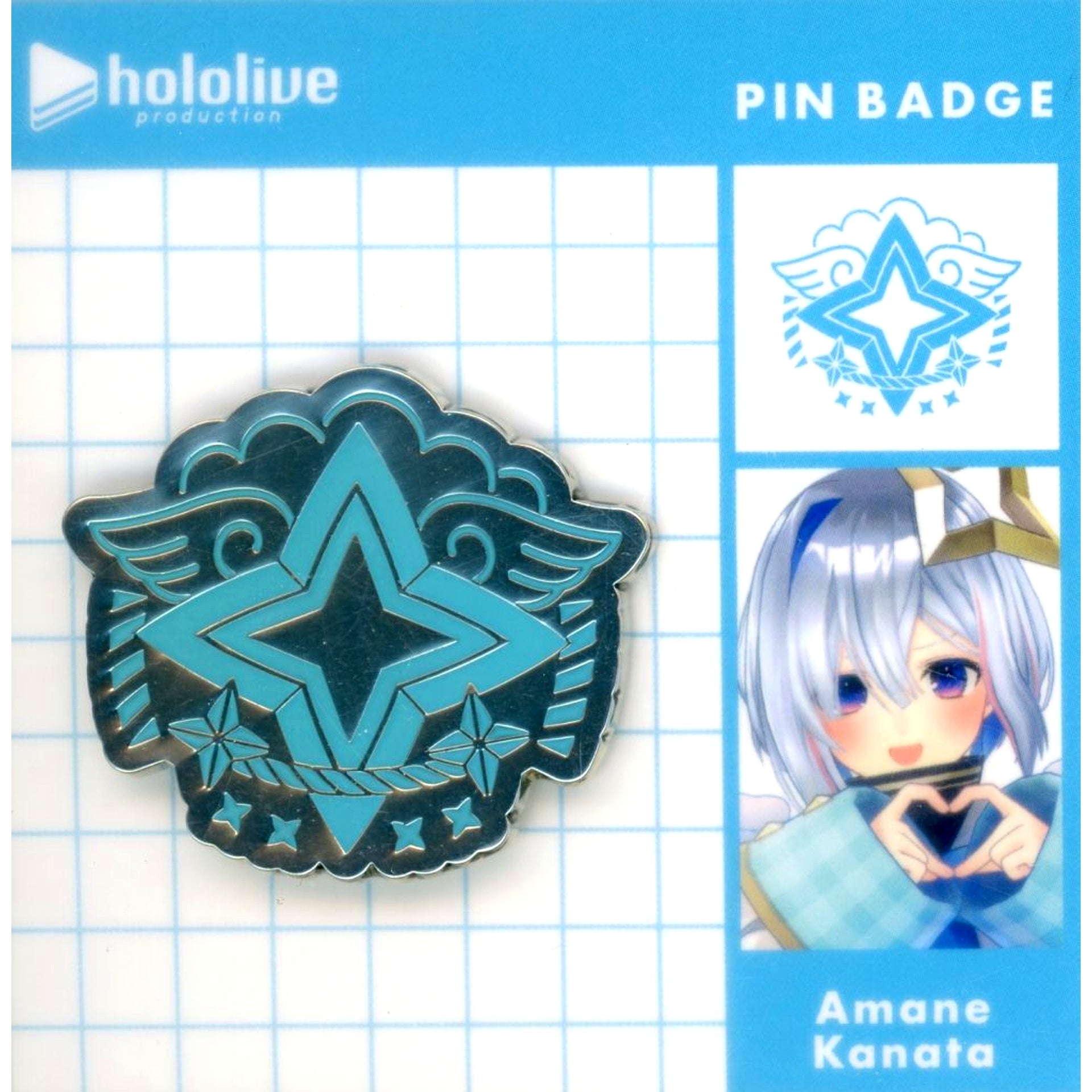 Amane Kanata Holo Emblem Pin Button Virtual YouTuber Hololive [USED]