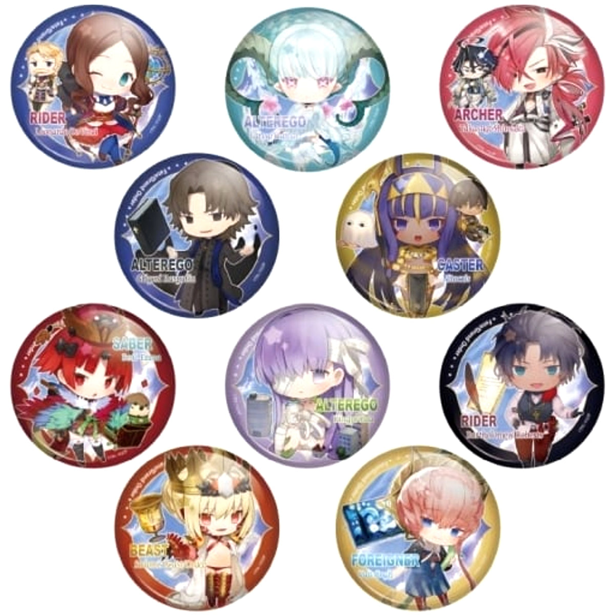 Fate/Grand Order Rider/Leonardo Da Vinci & Others Charatoria Can Vol.12 All 10 Types Set Buttons [USED]