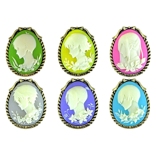 Set of 6 Blue Lock Cameo Brooch Collection [USED]