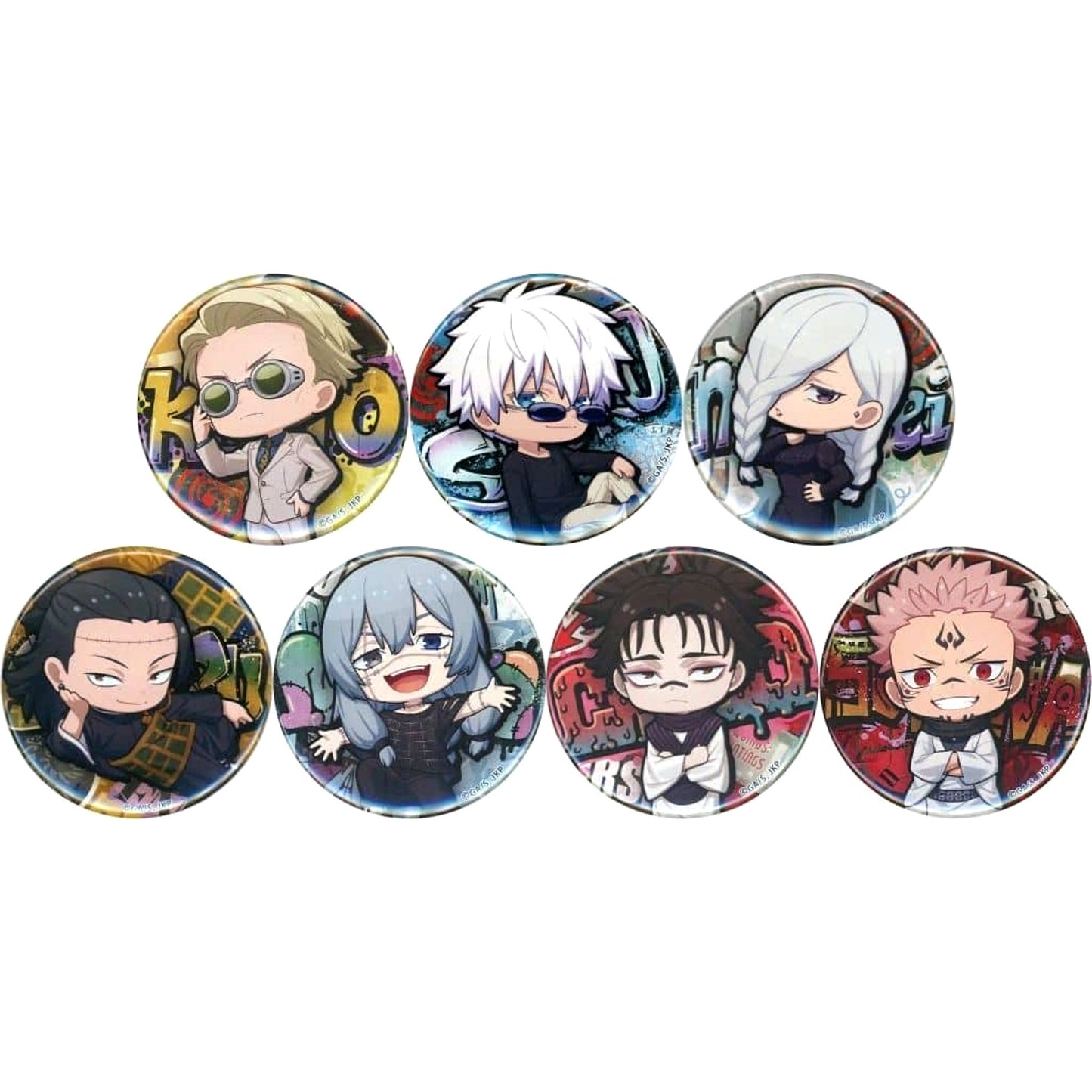 Kento Nanami & Others Jujutsu Kaisen All 7 Types Set Random Button Chibi Ver.B Shibuya Jihen o Taikan Seyo Tokyu Group Jujutsu Kaisen Pop Up Store Limited [USED]