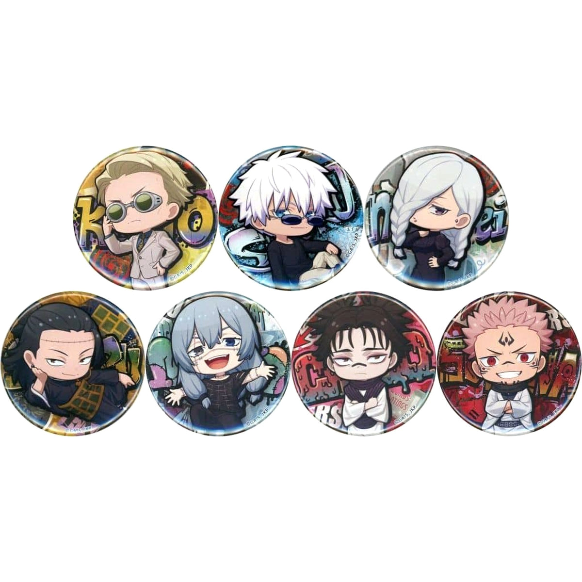 Jujutsu Kaisen Kento Nanami & Others Trading Can Badge Chibi Ver.B Shibuya Jihen o Taikan Seyo Tokyu Group Jujutsu Kaisen Pop Up Store Limited All 7 Types Set Buttons [USED]