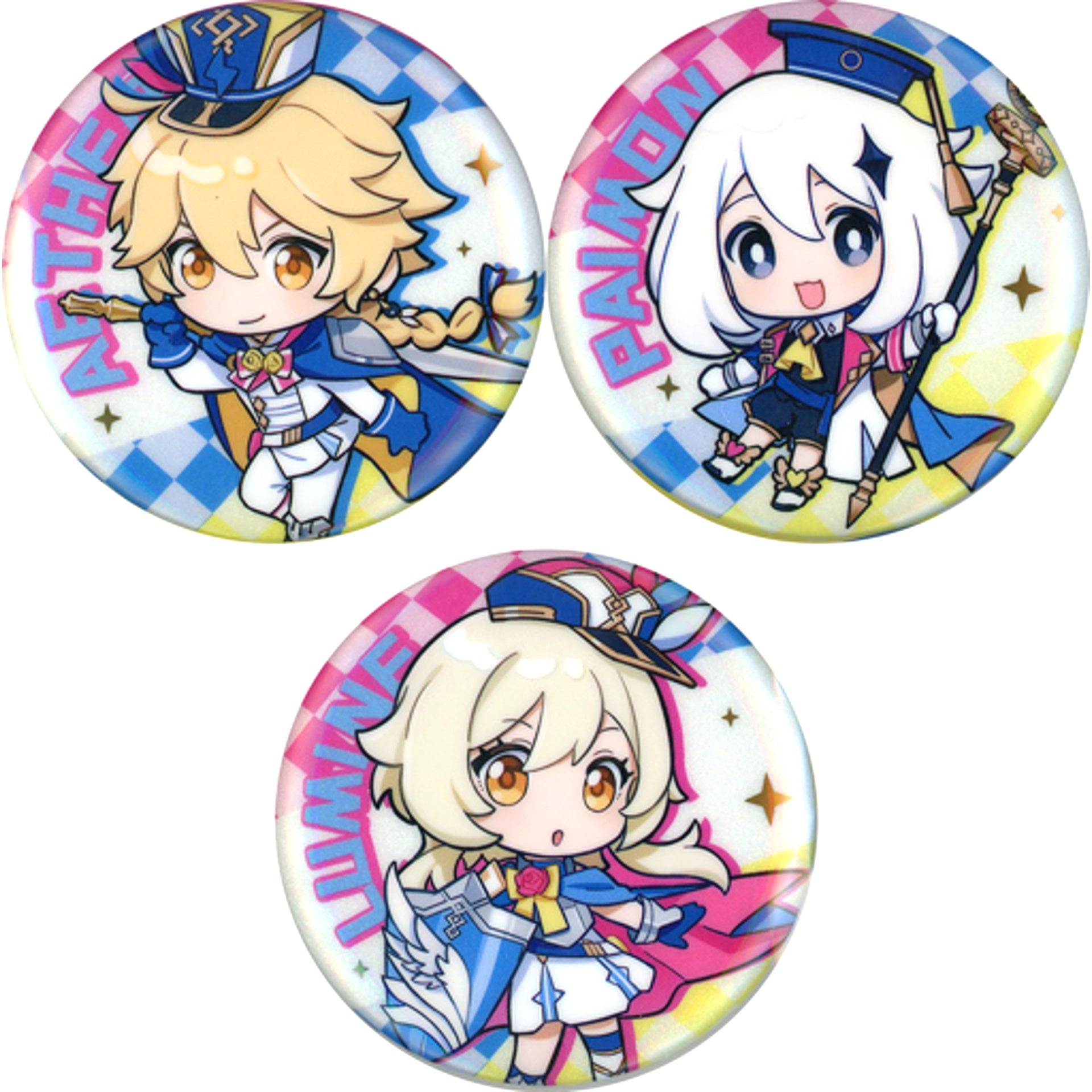 Set of 3 Group Genshin Impact Buttons BiliBiliWorld 2023 [USED]