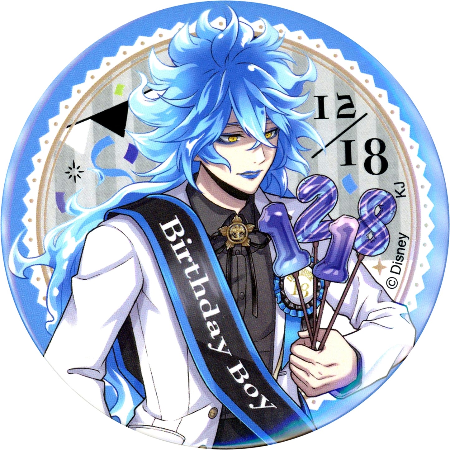 Idia Shroud Disney Twisted Wonderland Omekashi Birthday Fair in Animate Ver. Trading 75mm Button Vol. 2 [USED]