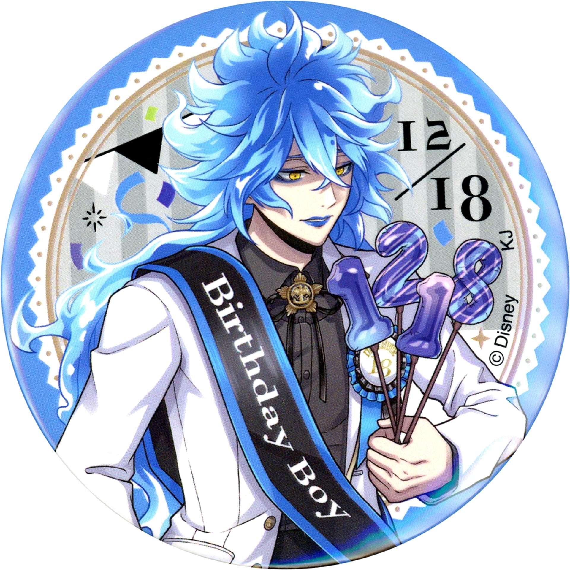 Idia Shroud Disney Twisted Wonderland Omekashi Birthday Fair in Animate Ver. Trading 75mm Button Vol. 2 [USED]