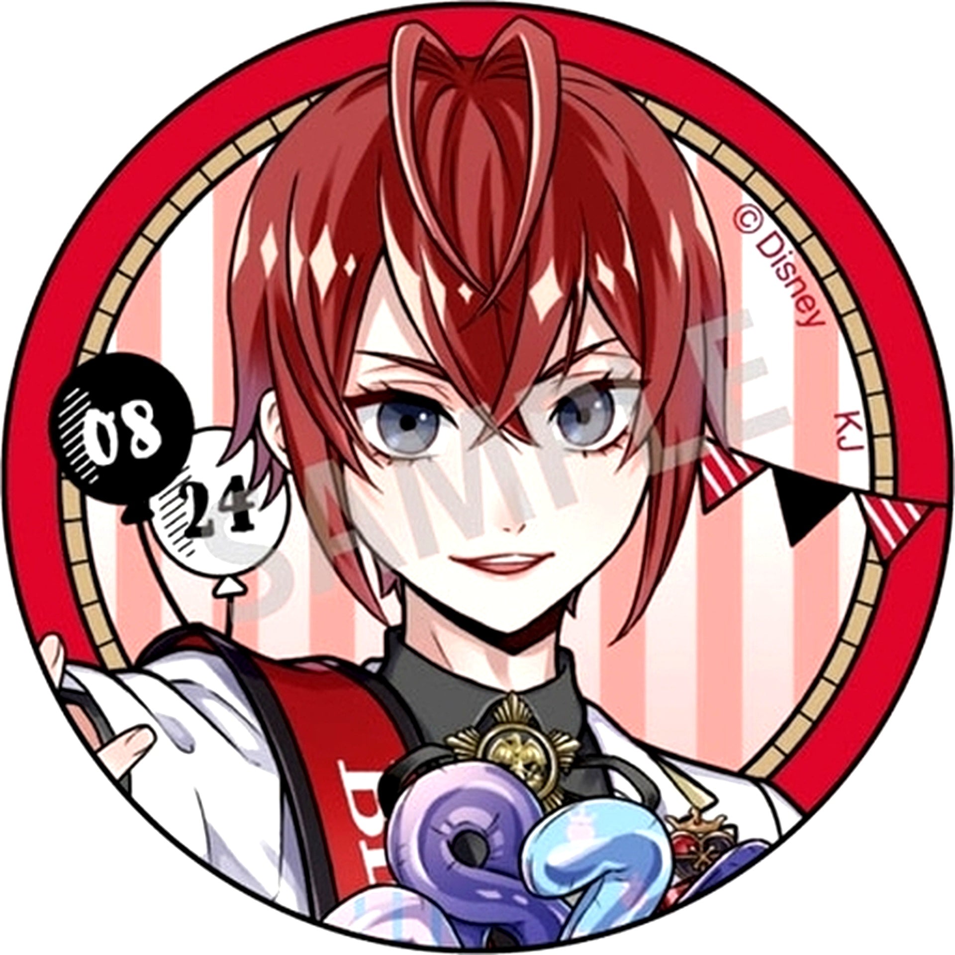 Riddle Rosehearts Normal Disney Twisted Wonderland Dressing Up Birthday Fair in Animate Trading Button Vol. 1 Dressing Up Birthday Ver. [USED]