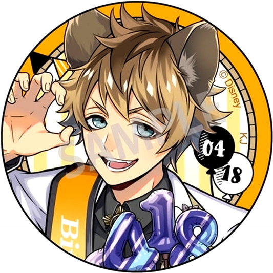 Ruggie Bucchi Normal Disney Twisted Wonderland Omekashi Birthday Fair in Animate Trading Button Vol. 1 Omekashi Birthday Ver. [USED]