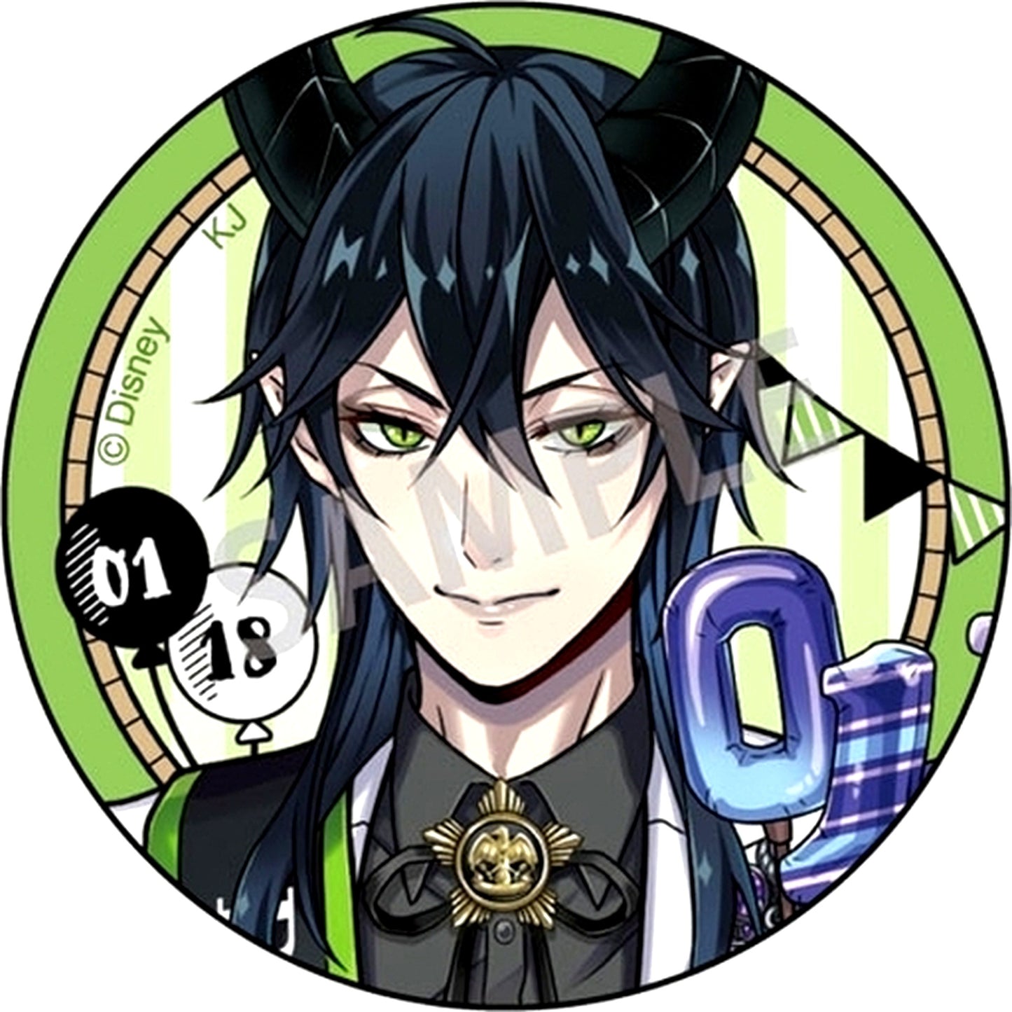 Malleus Draconia Normal Disney Twisted Wonderland Omekashi Birthday Fair in Animate Trading Button Vol. 2 Omekashi Birthday Ver. [USED]
