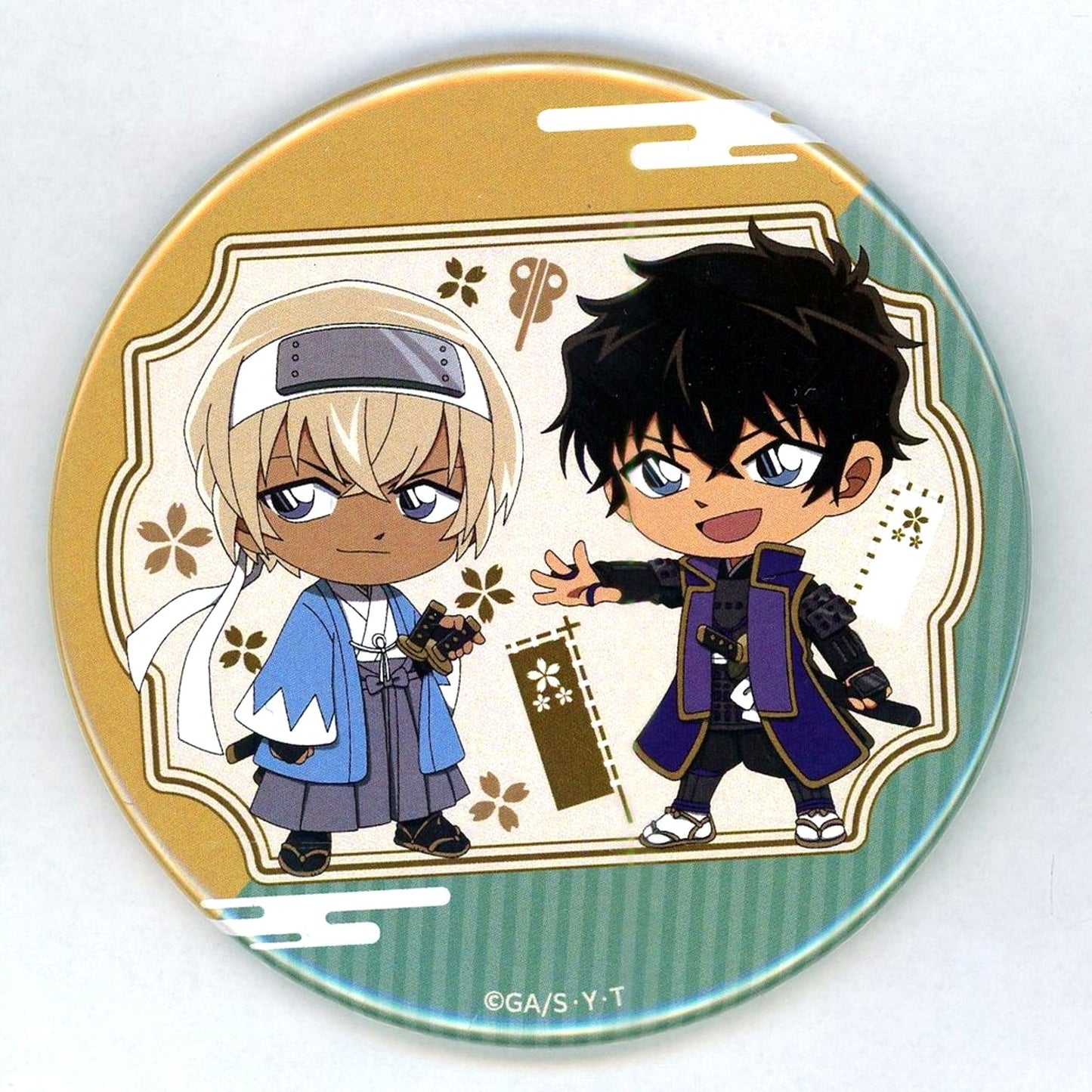 Toru Amuro & Jinpei Matsuda Detective Conan 76mm Character Button Online Kujira D-11 Prize [USED]