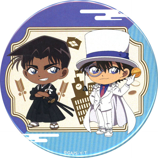 Heiji Hattori Kaito Kid Detective Conan 76mm Character Button Online Kujira Prize D-12 [USED]