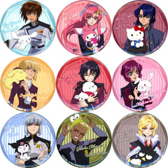 Set of 9 Mobile Suit Gundam SEED FREEDOM x Sanrio Characters Trading Can Badge Theater Goods [USED]