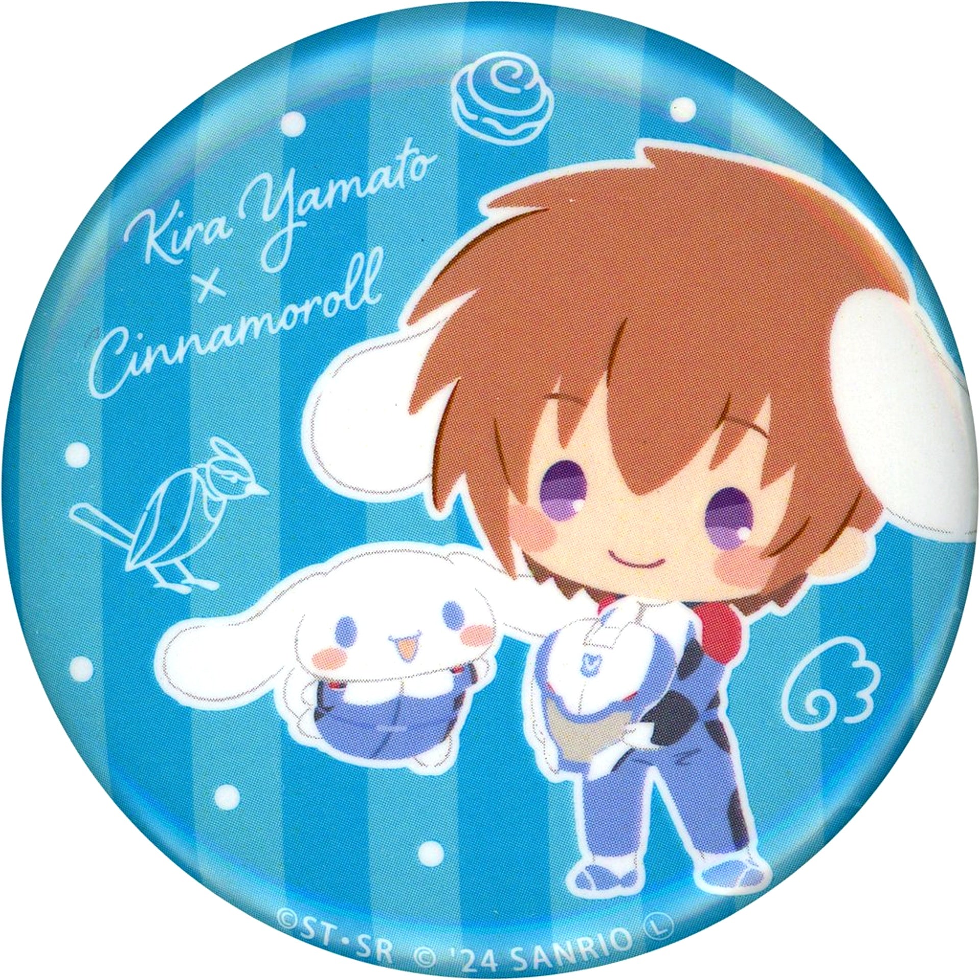 Kira Yamato & Cinnamoroll Mobile Suit Gundam SEED FREEDOM x Sanrio Characters Trading Mini Character Can Badge Theater Goods [USED]