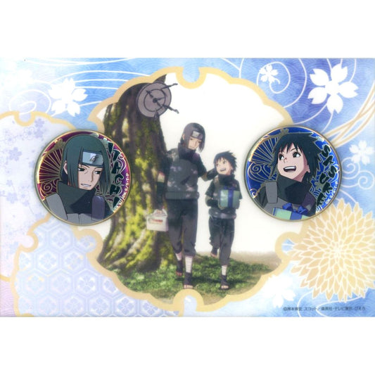 Set of 2 Sasuke Uchiha, Itachi Uchiha Naruto Metal Badge En Series SASUKE2023 [USED]