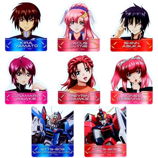Set of 8 Mobile Suit Gundam SEED FREEDOM Acrylic Clip Badge Collection A [USED]