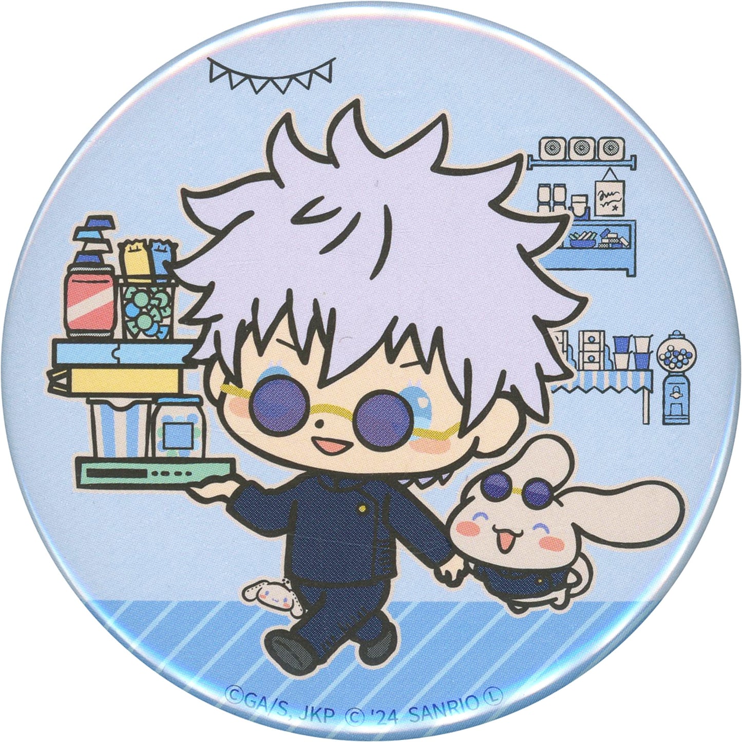 Satoru Gojo & Cinnamoroll Jujutsu Kaisen x Sanrio Characters Trading Button POPUP STORE [USED]