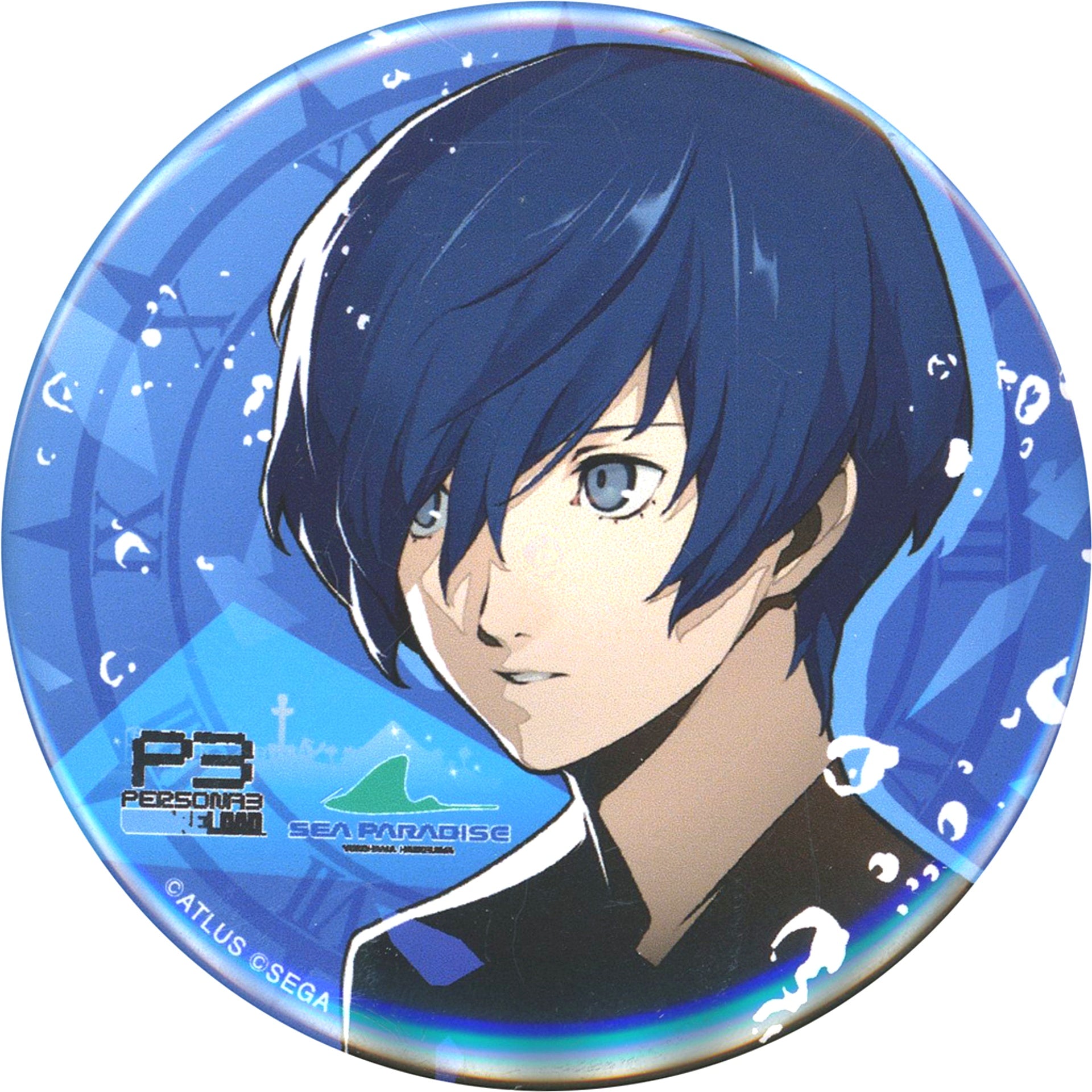 Protagonist Persona 3 Reload Trading 57mm Round Button Full Body Illustration Yokohama Hakkeijima Sea Paradise Collab [USED]