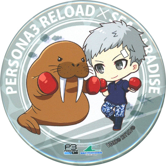 Akihiko Sanada Persona 3 Reload Trading 57mm Round Button Mini Character Illustration Yokohama Hakkeijima Sea Paradise Collab [USED]