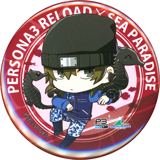 Shinjiro Aragaki Persona 3 Reload Mini Character Illustration Trading 57mm Round Button Yokohama Hakkeijima Sea Paradise [USED]