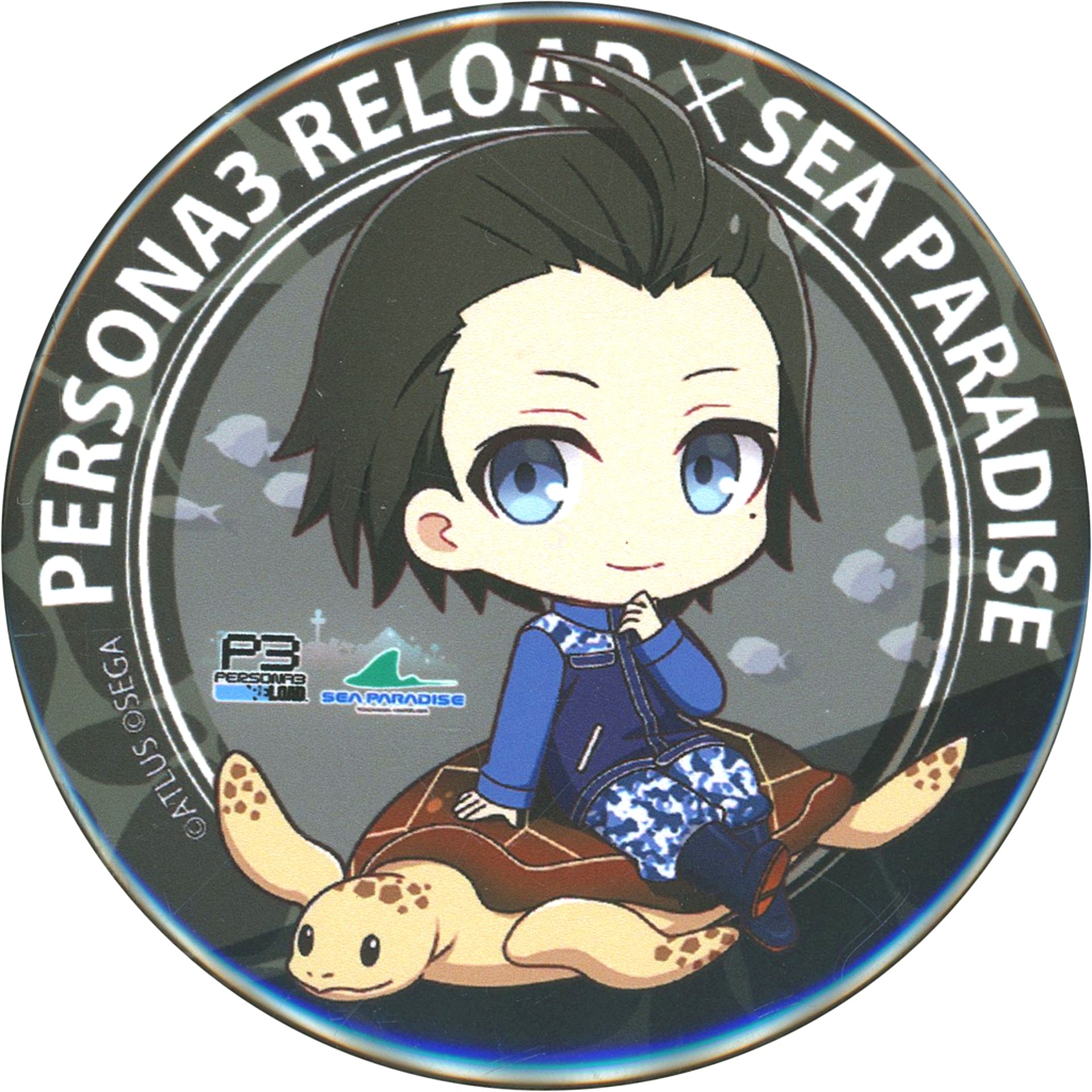 Ryoji Mochizuki Persona 3 Reload Mini Character Illustration Trading 57mm Round Button Yokohama Hakkeijima Sea Paradise [USED]