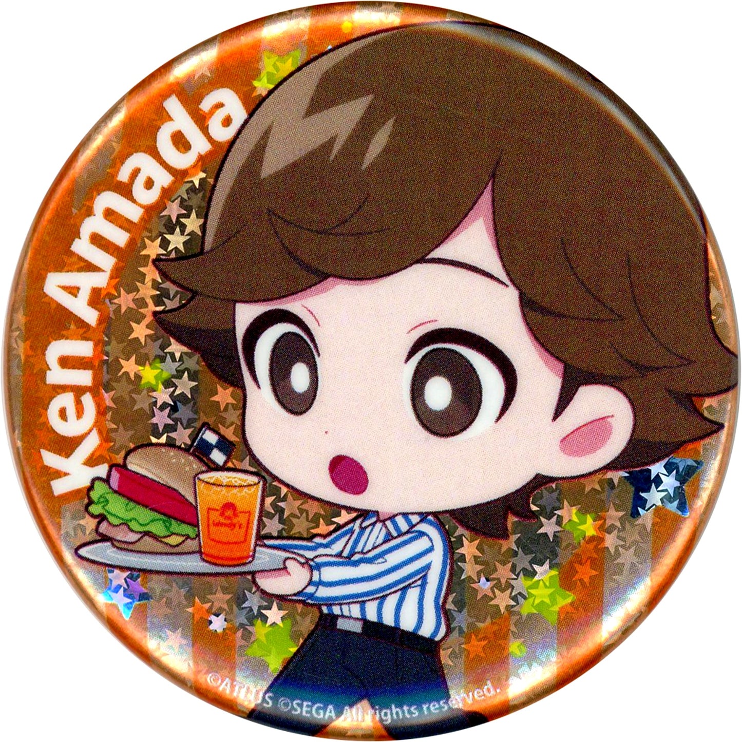Ken Amada Persona 3 Reload Hologram Trading Button Wendy's First Kitchen [USED]