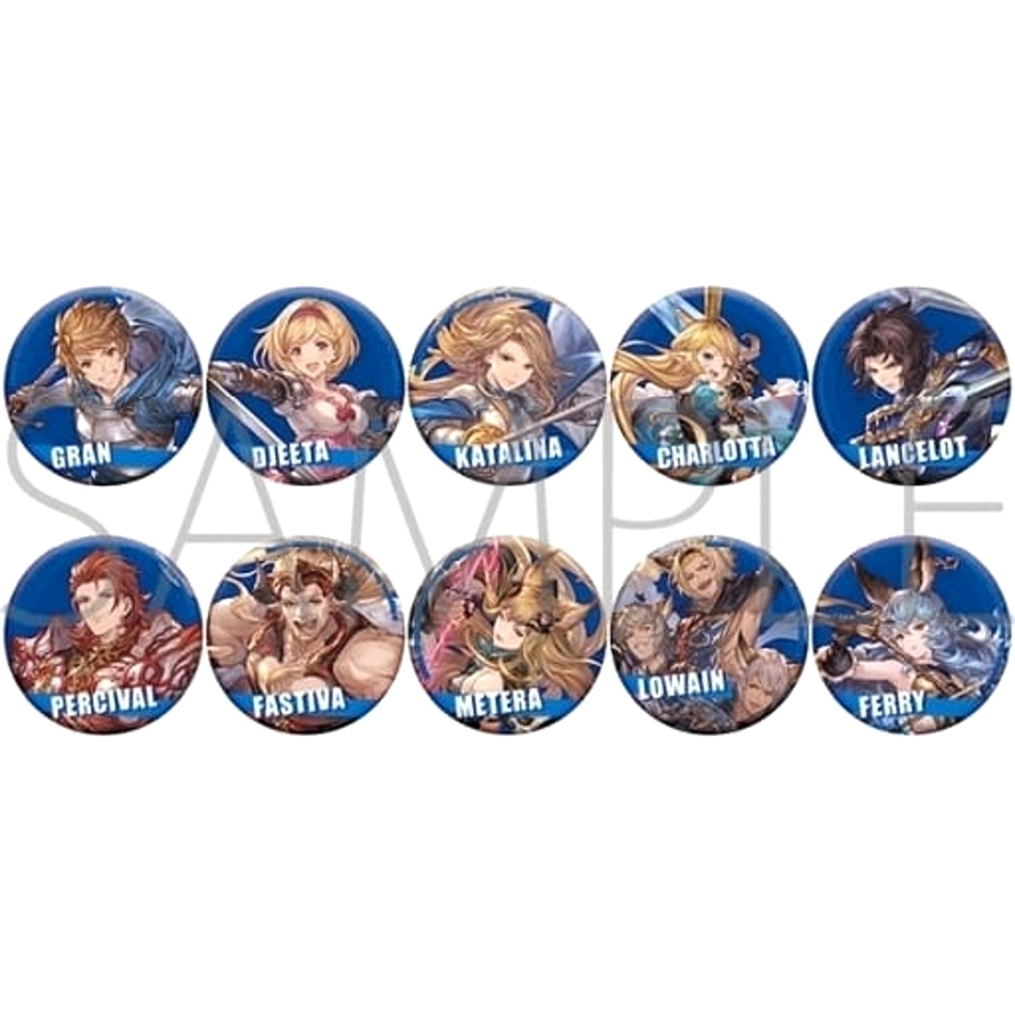 Granblue Fantasy Versus: Rising Gran & Others Character Badge Collection A All 10 Types Set Buttons [USED]