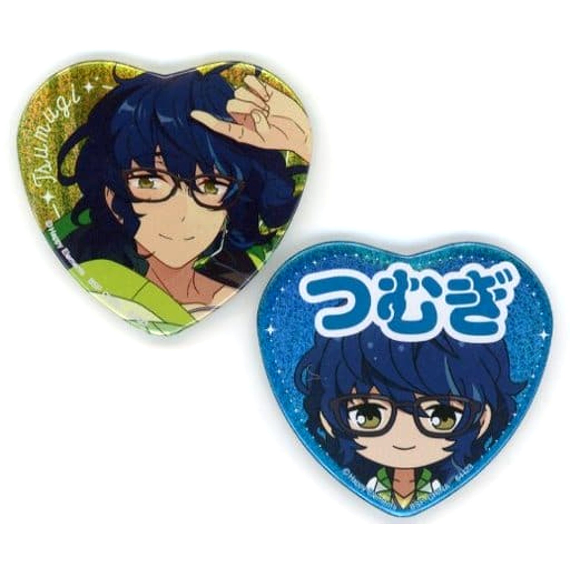 Ensemble Stars! Tsumugi Aoba Remembrance * The Three Gathered Magicians Set of 2 Ichiban Kuji Reminisce Selection Memorial Heart-Shaped Can Badge Set Prize H Buttons [USED]