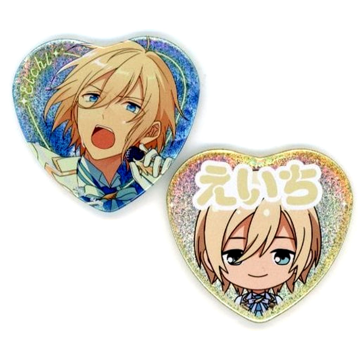 Set of 2 Eichi Tenshouin Gathering Three Magicians H Prize Heart Button Ichiban Kuji Ensemble Stars Reminiscence Selection Memorial [USED]