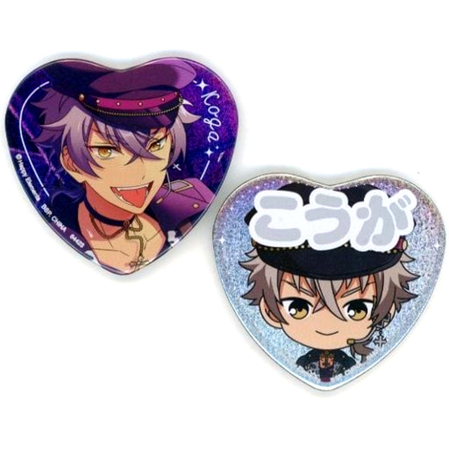 Set of 2 Koga Oogami Crossroads H Prize Heart Button Ichiban Kuji Ensemble Stars Reminiscence Selection Memorial [USED]
