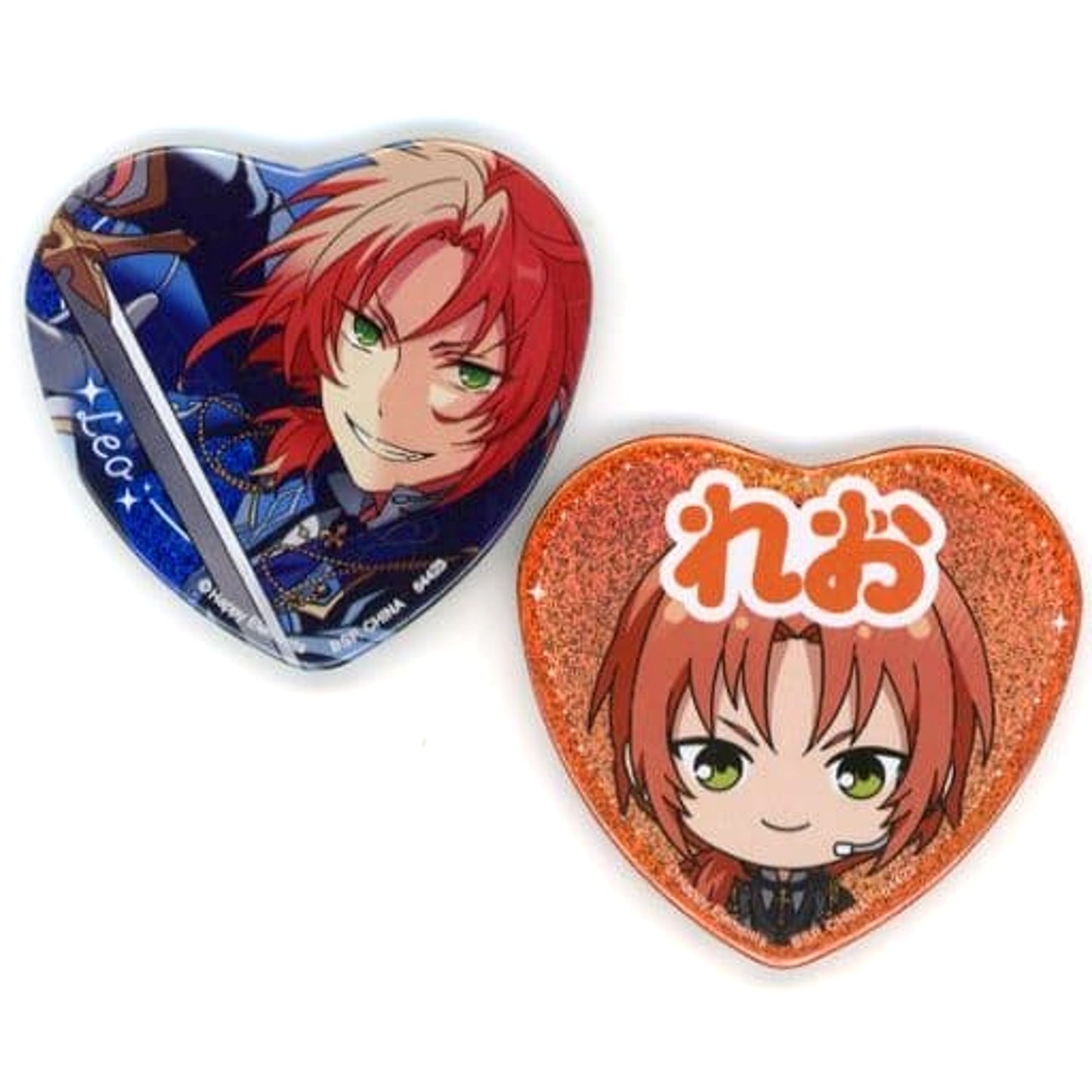 Leo Tsukinaga Reminiscence * Monochrome Checkmate Ensemble Stars! Set of 2 Ichiban Kuji Reminisce Selection Memorial Heart-Shaped Button Set Prize H [USED]