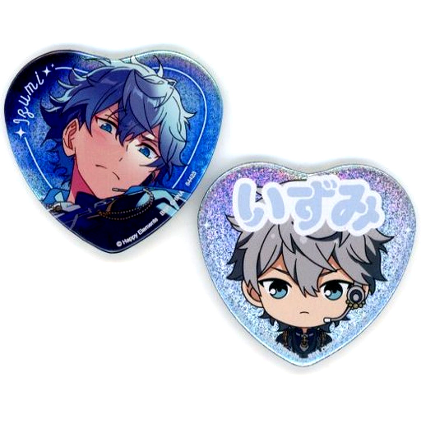 Set of 2 Izumi Sena Monochrome Checkmate H Prize Heart Button Ichiban Kuji Ensemble Stars Reminiscence Selection Memorial [USED]