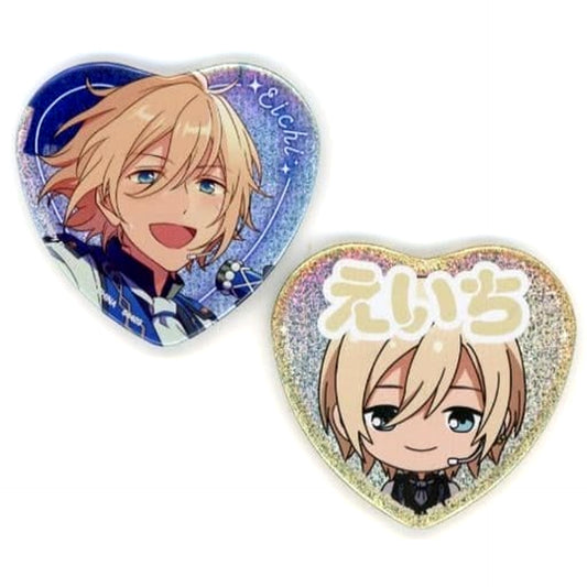 Ensemble Stars! Eichi Tenshouin Reminiscence * Monochrome Checkmate Set of 2 Ichiban Kuji Reminisce Selection Memorial Heart-Shaped Can Badge Set Prize H Buttons [USED]