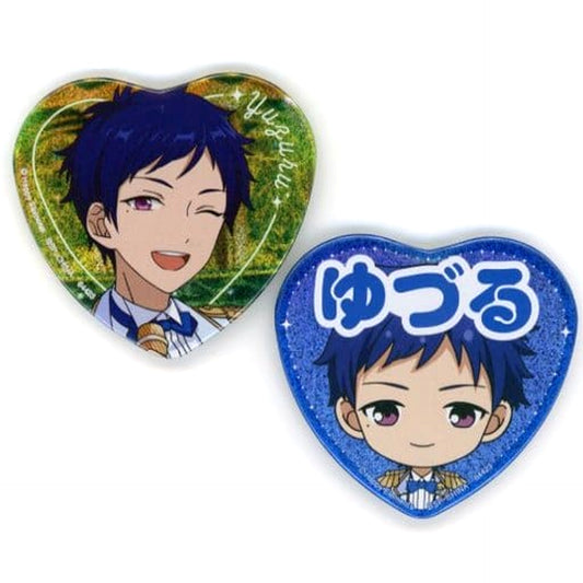 Ensemble Stars! Yuzuru Fushimi Remembrance * The Three Gathered Magicians Set of 2 Ichiban Kuji Reminisce Selection Memorial Heart-Shaped Can Badge Set Prize H Buttons [USED]