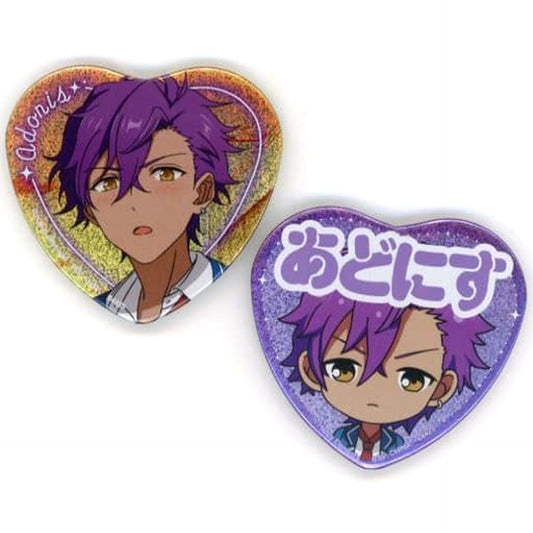 Ensemble Stars! Adonis Otogari Remembrance * Each Crossroad Set of 2 Ichiban Kuji Reminisce Selection Memorial Heart-Shaped Can Badge Set Prize H Buttons [USED]