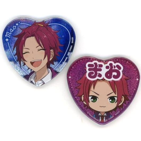 Ensemble Stars! Mao Isara Reminiscence * Monochrome Checkmate Set of 2 Ichiban Kuji Reminisce Selection Memorial Heart-Shaped Can Badge Set Prize H Buttons [USED]