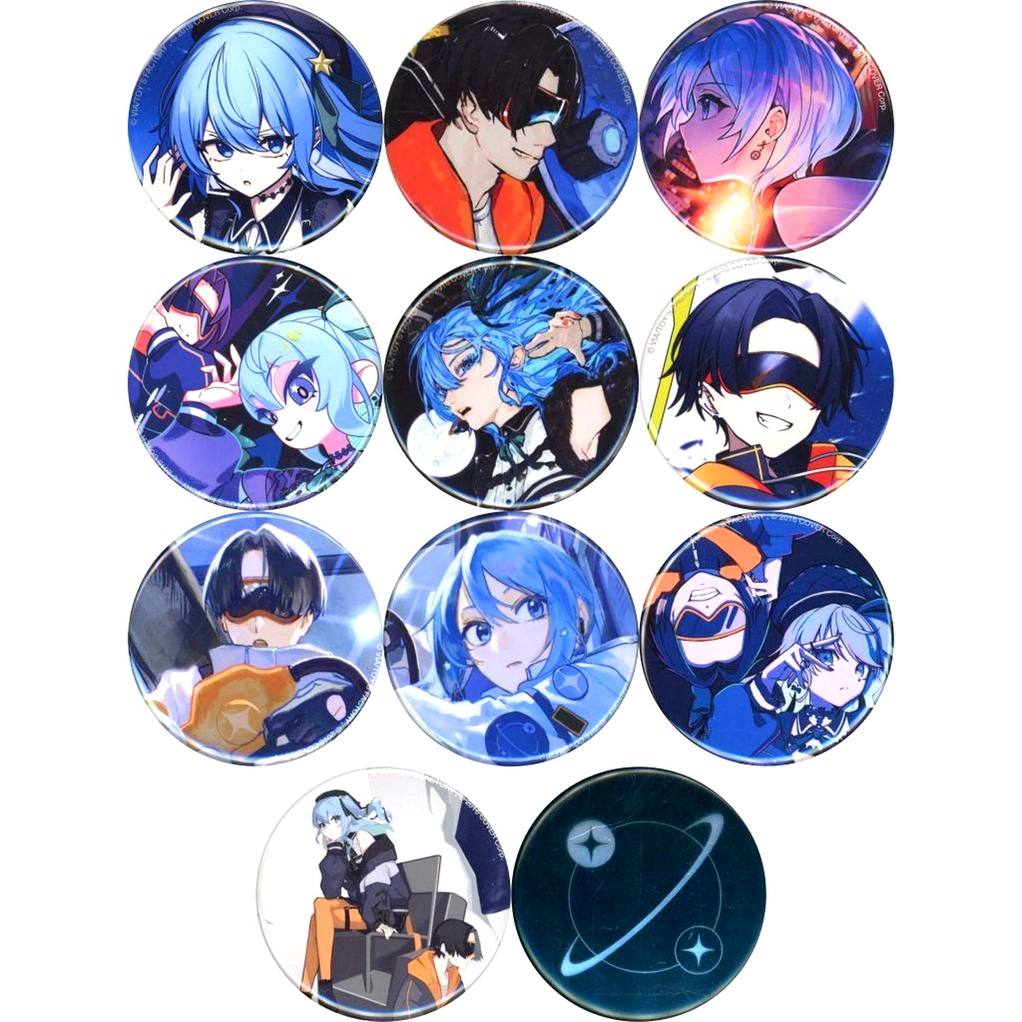 Set of 11 Midnight Grand Orchestra hololive Exhibition MIDNIGHT MISSION MGO BUTTON BADGES Button [USED]