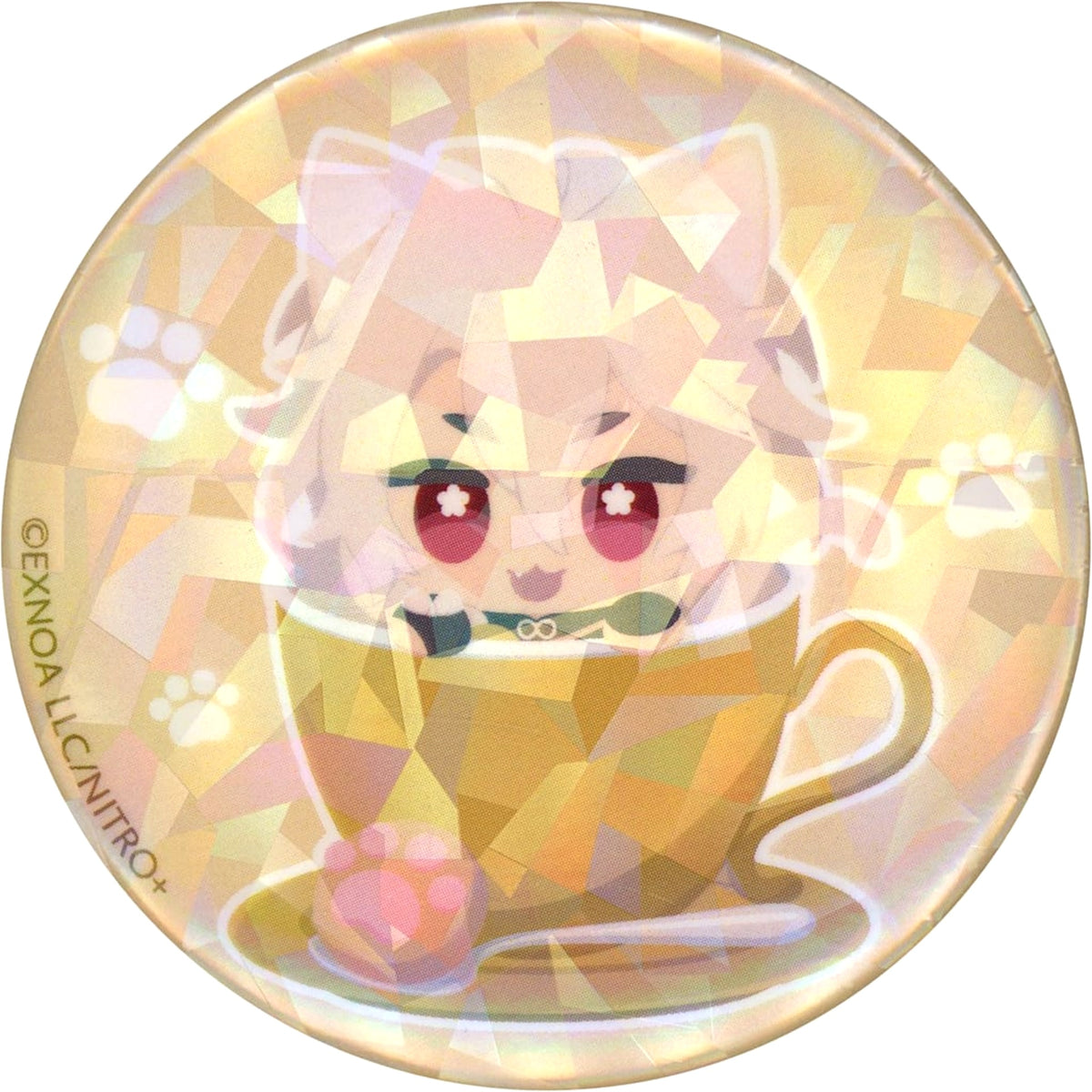 Touken Ranbu ONLINE Kogitsunemaru Touneko Danshi Hologram Can Badge Touneko Danshi Collabo Cafe Honpo Touneko Cafe First Edition Limited Buttons [USED]