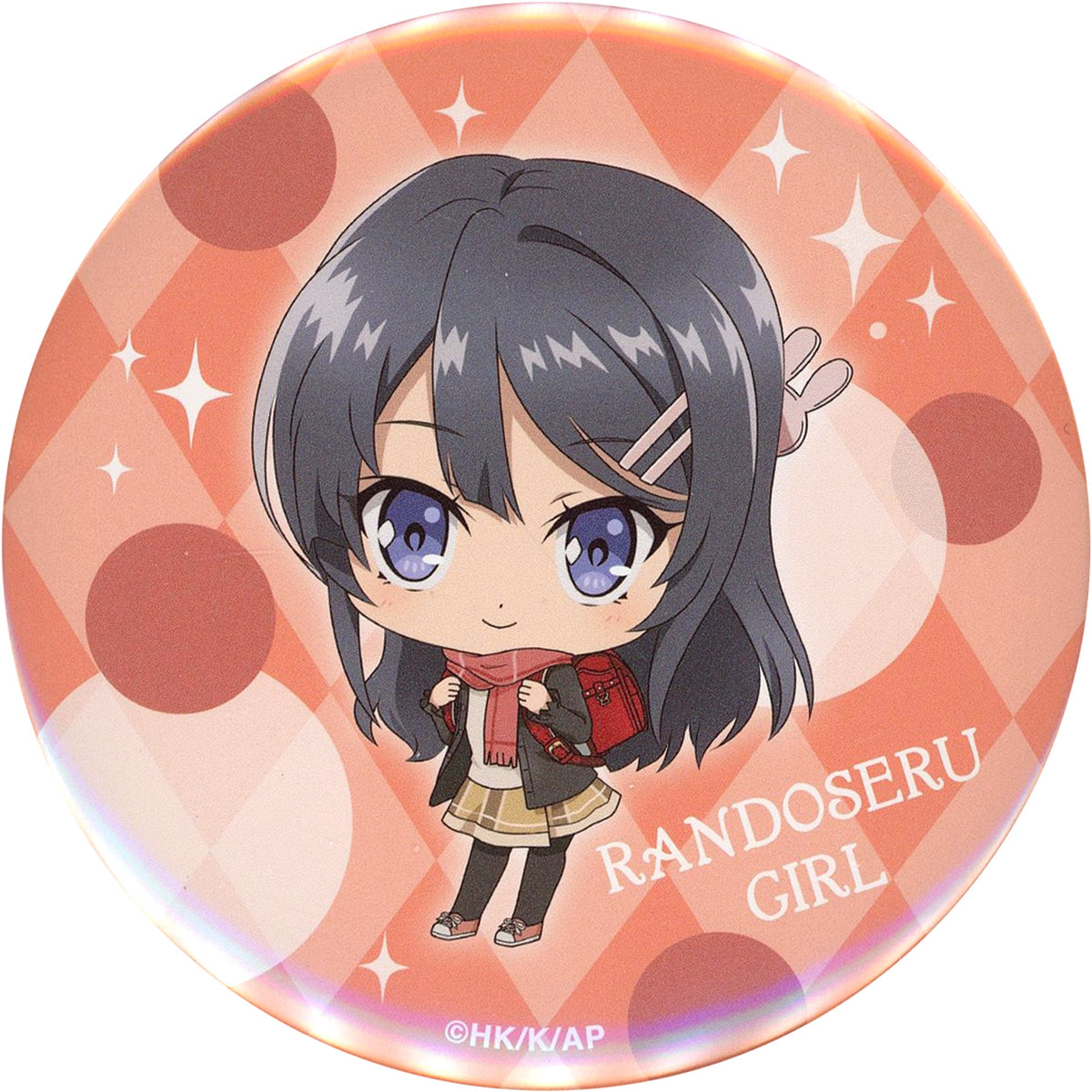 Knapsack Girl Mini Character Rascal Does Not Dream of a Knapsack Kid 75mm Button Kujibikido Online Kuji D-9 Prize [USED]
